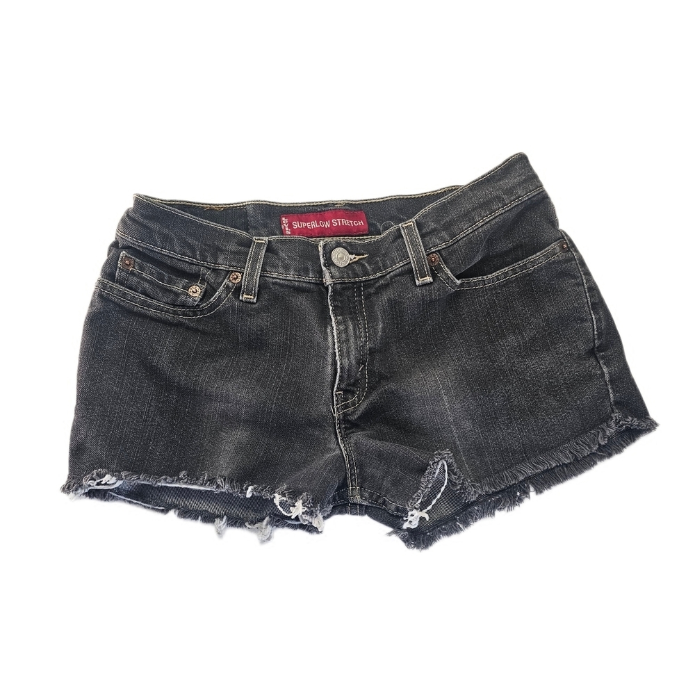 Levi Y2K Cut Offs 518 Superlow Black Denim Cut Off Jean Shorts